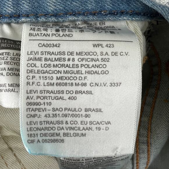 Urban Renewal Levi's Vintage Recycled Denim Jeans Blue Cotton Distressed XS NEW - Picture 10 of 13